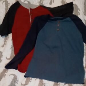 Kids Long And Short Sleeve Shirts - Red and Blue